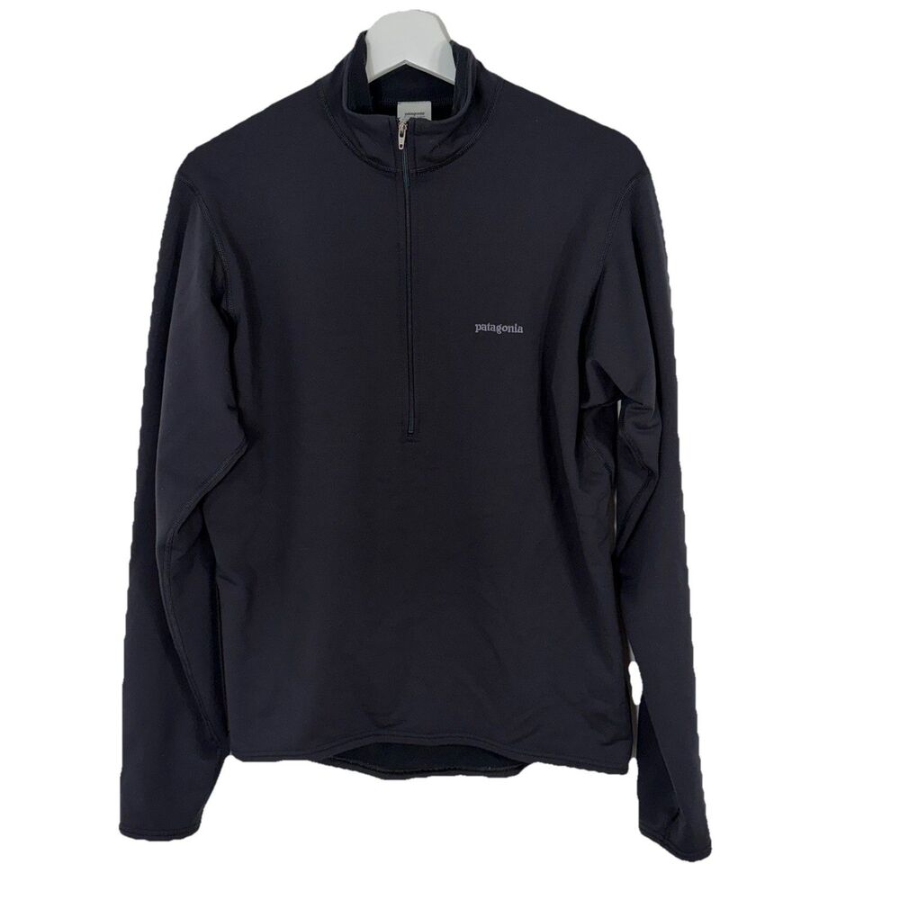 Patagonia Cool Weather Top 1/4 Zip Mens Small Black style# 24221 Vintage 2002